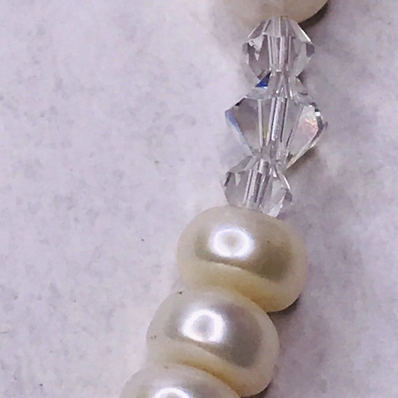 Lety G Sterling Silver Calla Lily FLower Charm Pearl Necklace Faceted Glass Bead - Picture 6 of 12